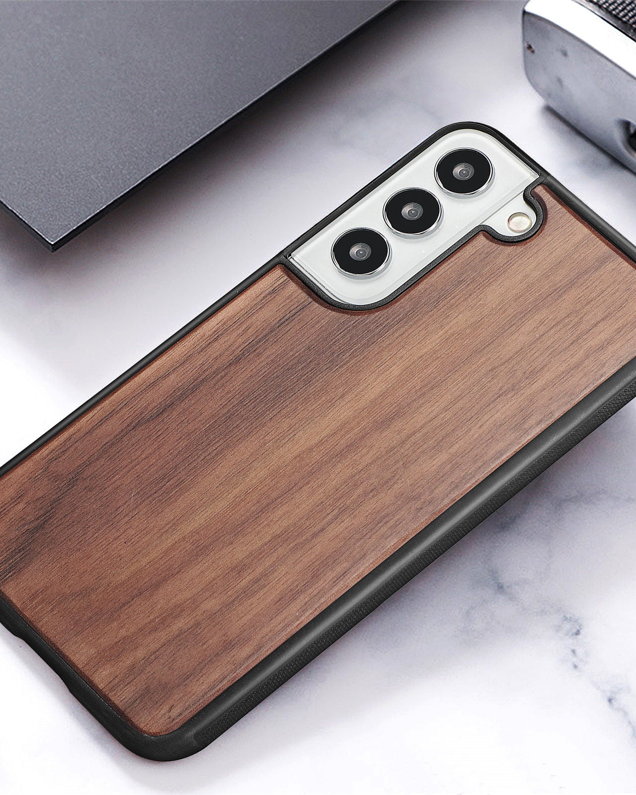 Natural Walnut Wood case S22 plus
