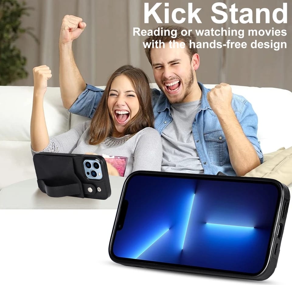 kick stand leather iphone 14 case