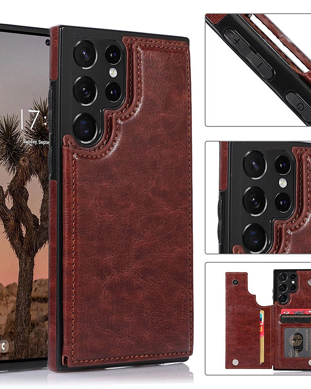 Luxury Wallet Style Premium Leather Cover iPhone cover – JustAndBest India