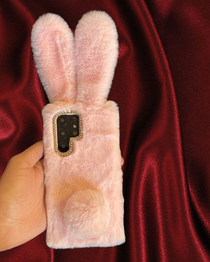 Cute Bunny Rabbit Fur Plush Case iPhone cover – JustAndBest India