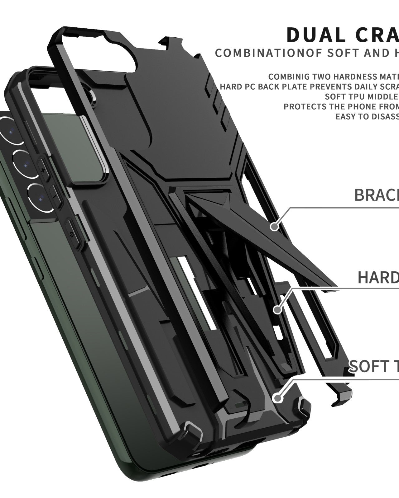 Jet Black Dual Layer Premium Armour Case iPhone cover – JustAndBest India