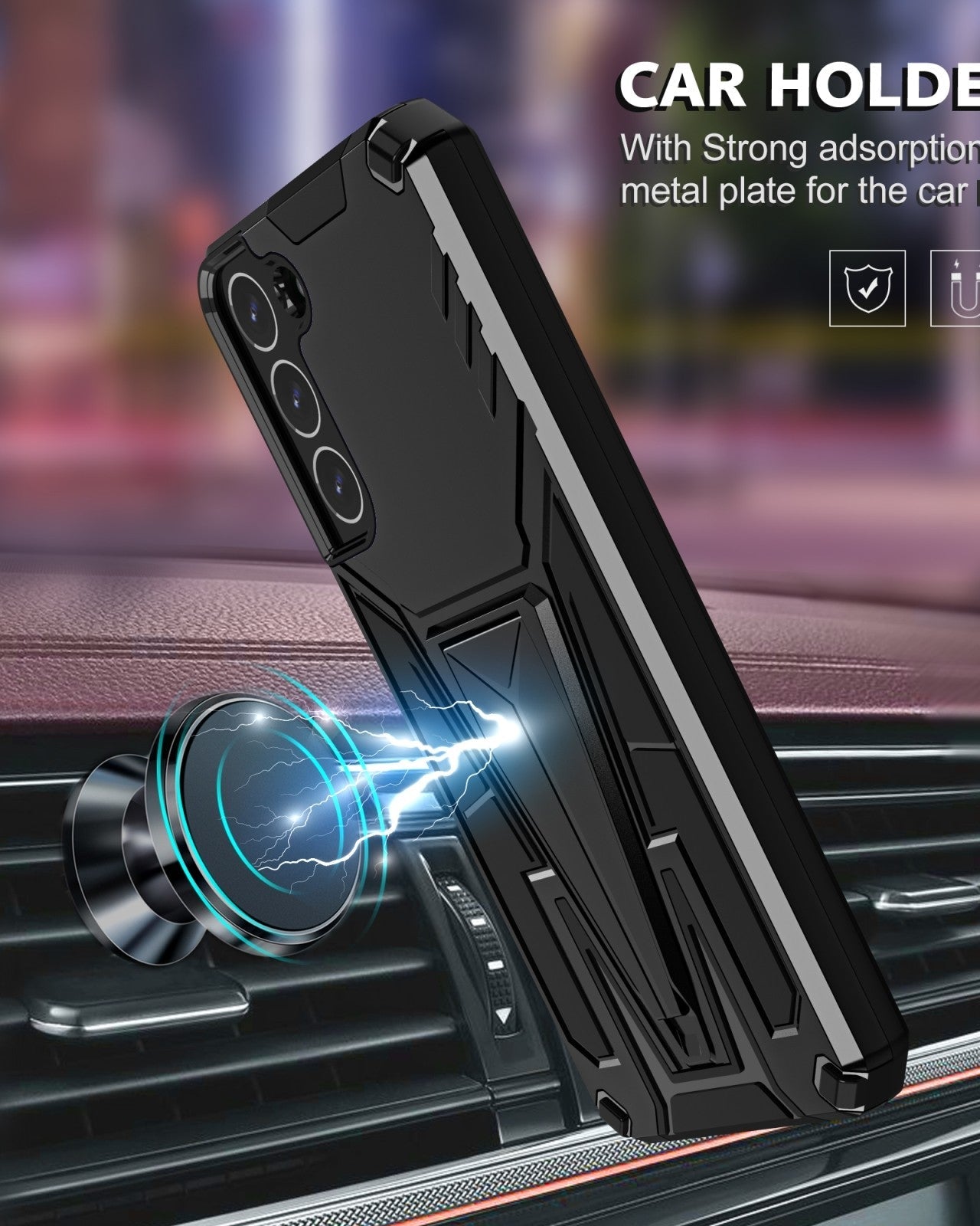 Jet Black Dual Layer Premium Armour Case iPhone cover – JustAndBest India