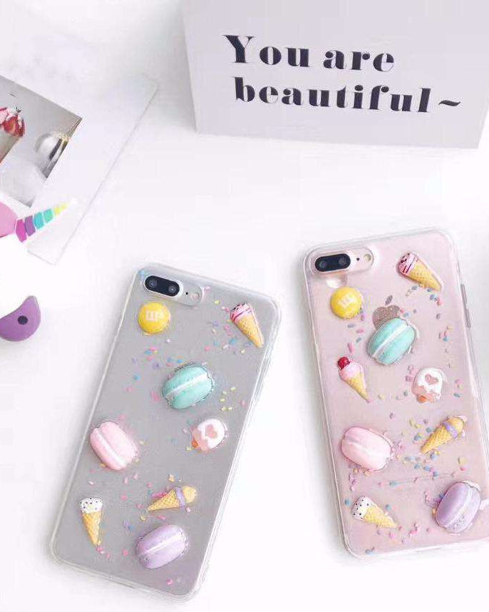 3D Food Badges Glitter Case