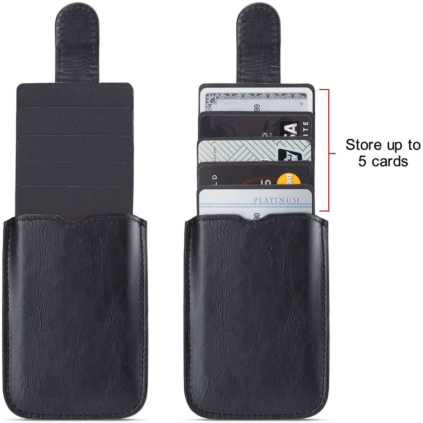 Black Multi Card Holder Premium Leather Phone Wallet – phone accessory by JustAndBest India