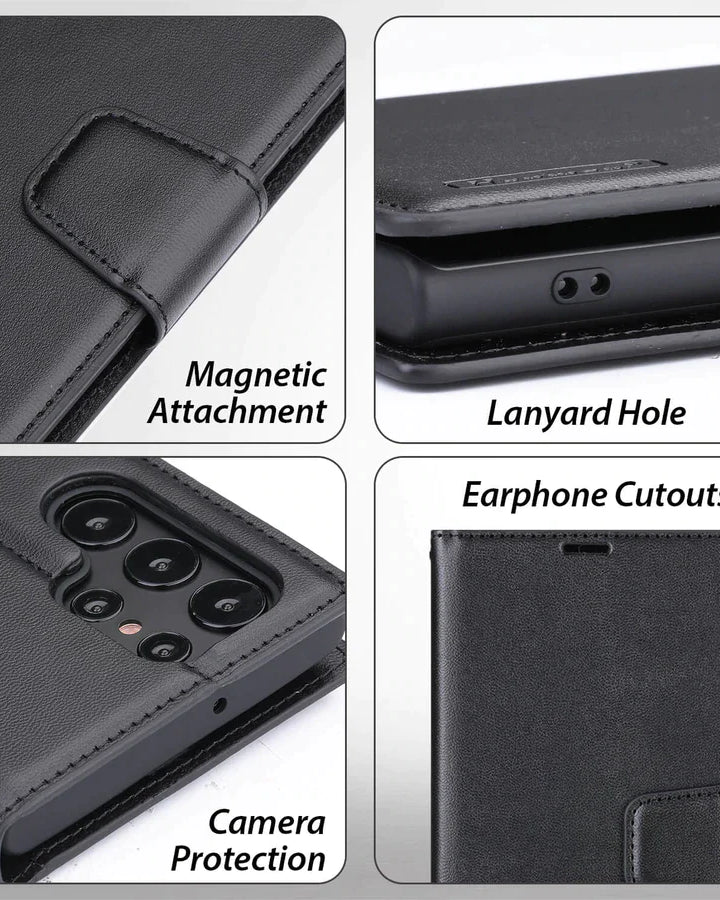 black leather cover for S23 plus