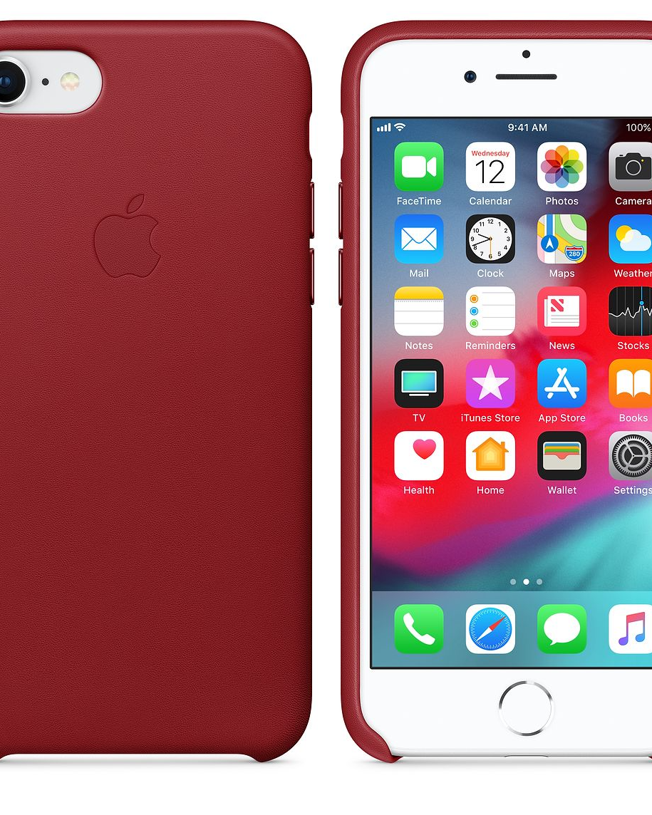 Red leather iphone cover