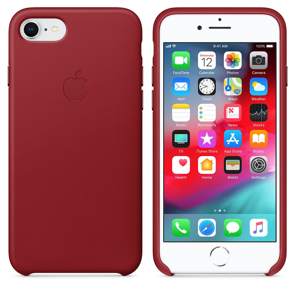 Red leather iphone cover