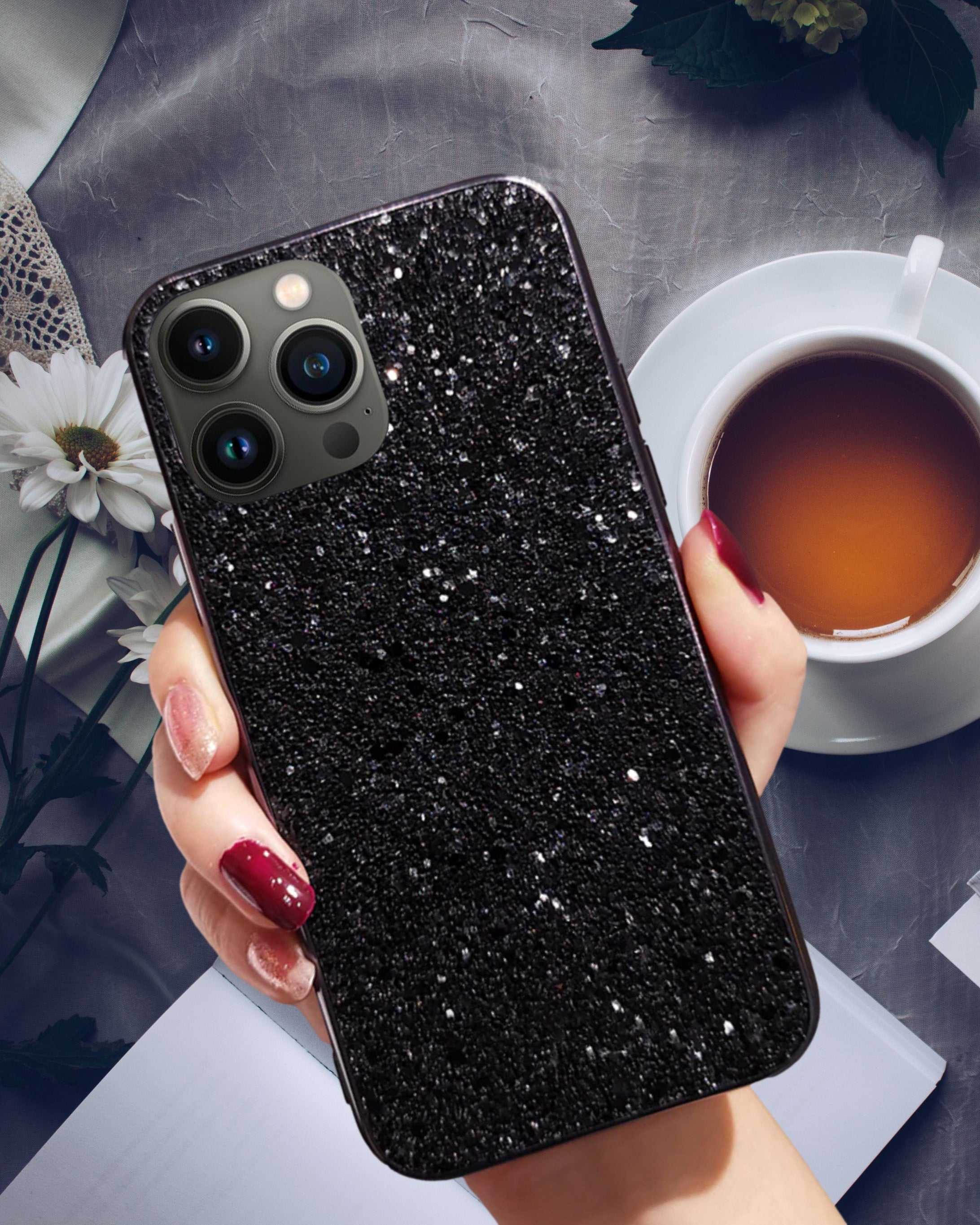 Black Glitter Bling Sequin Cover