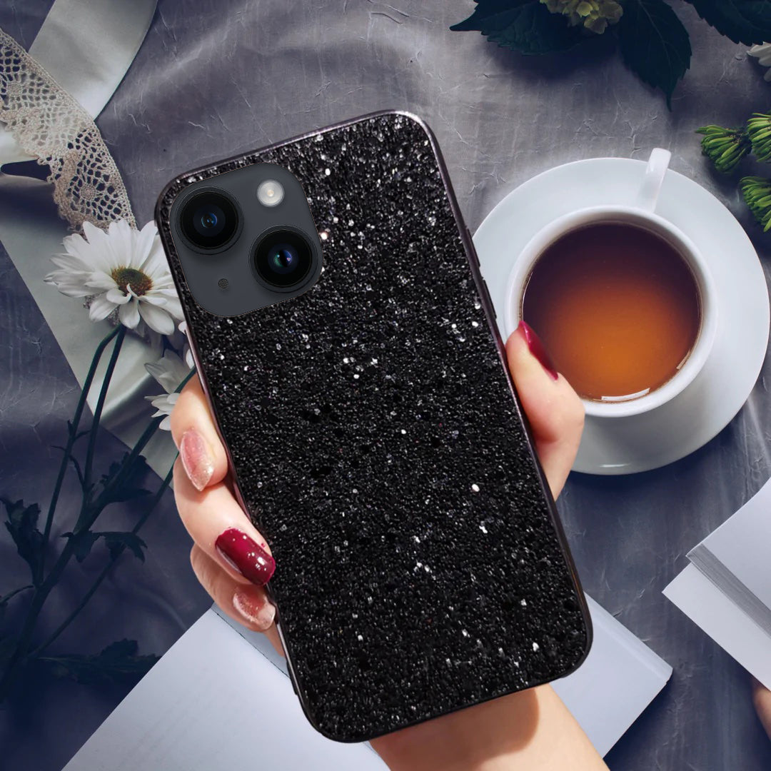 Midnight Black Glitter Bling Sequin Cover iPhone cover – JustAndBest India
