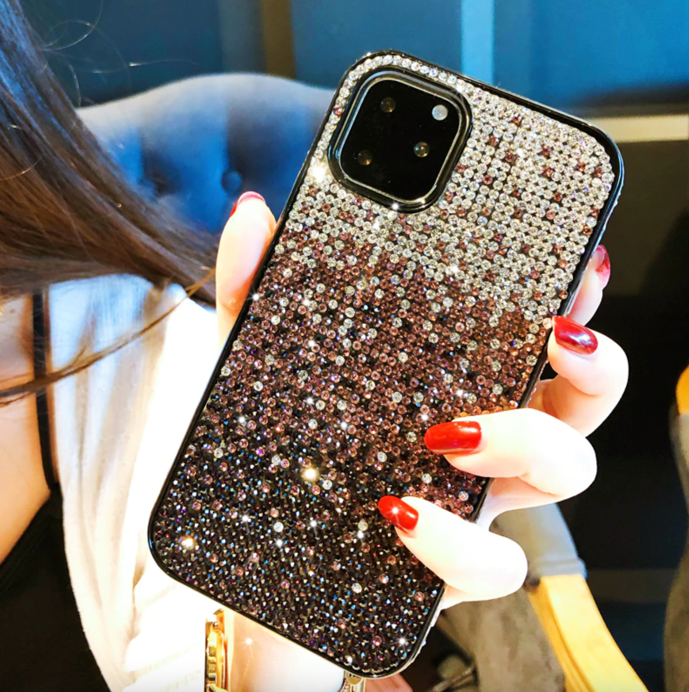 Black Rhinestones Bling Luxury Cover iPhone cover – JustAndBest India