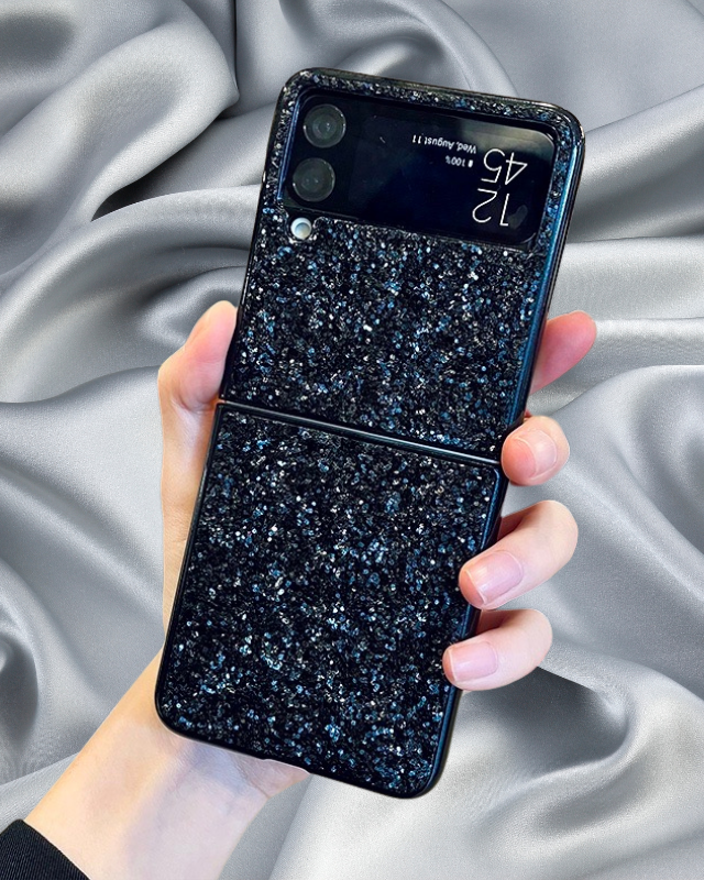 Black Glitter Cover for Samsung Z Flip 4