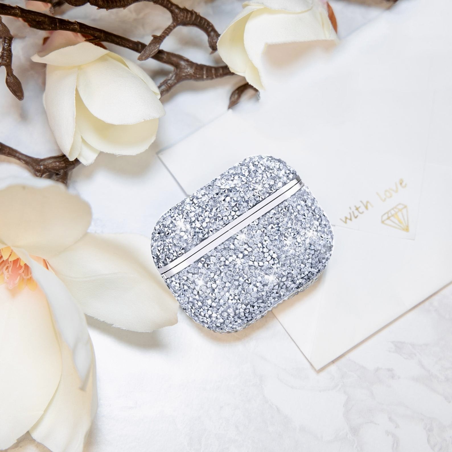 Bling Diamond Rhinestones Luxury Ringholder AirPods Cover – phone accessory by JustAndBest India