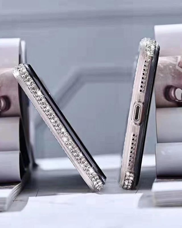 Black & Silver Gradient Rhinestones Luxury Cover iPhone cover – JustAndBest India