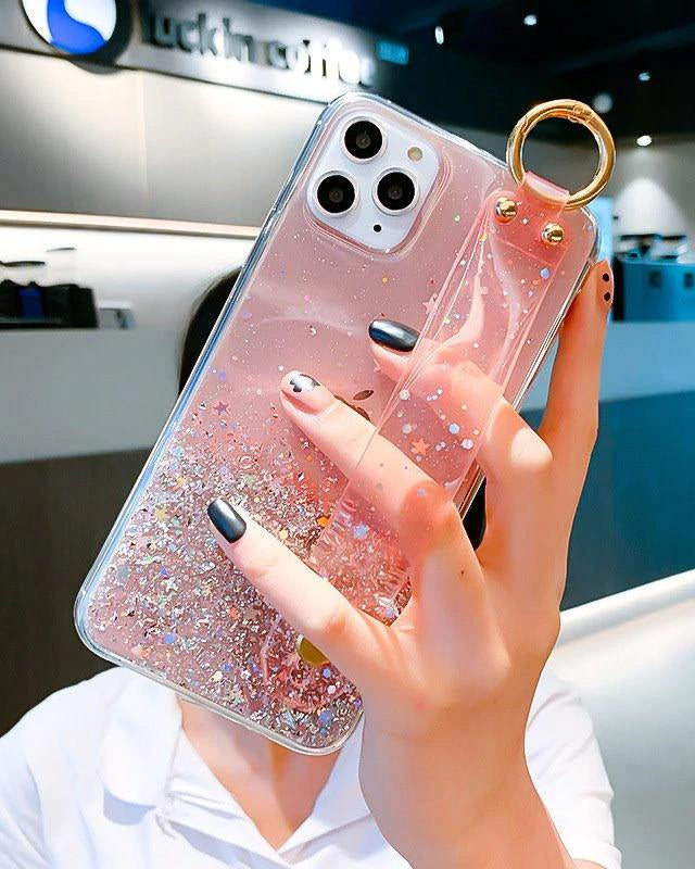 Bling Glitter Hand Strap Case iPhone cover – JustAndBest India