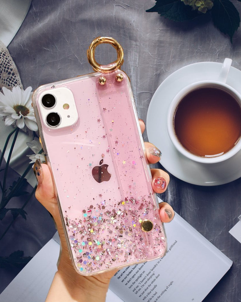 Pink Glitter Hand Strap Samsung S20 Fe Case