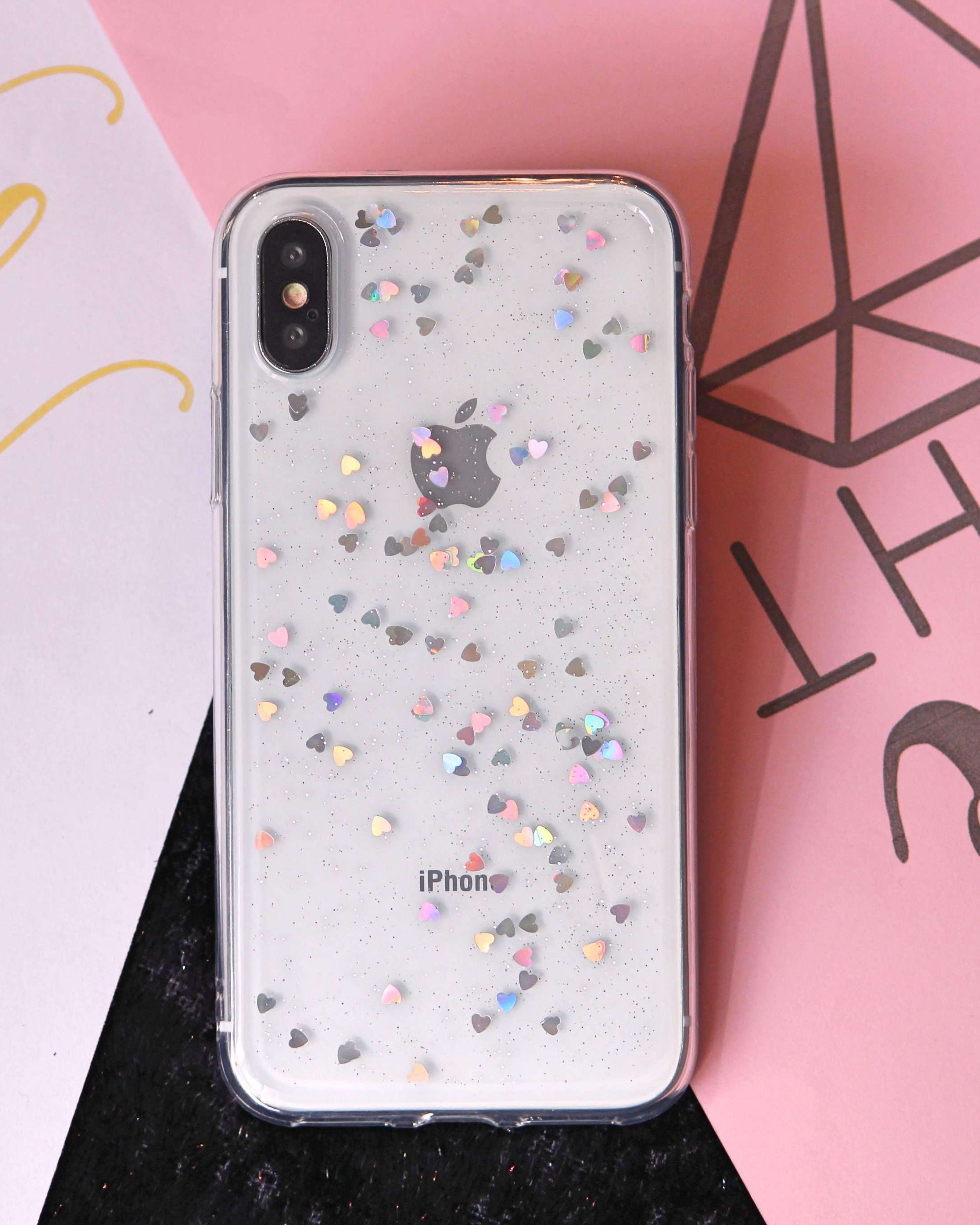 Bling Glitter Hearts Case for iPhone XS / XR / XS Max