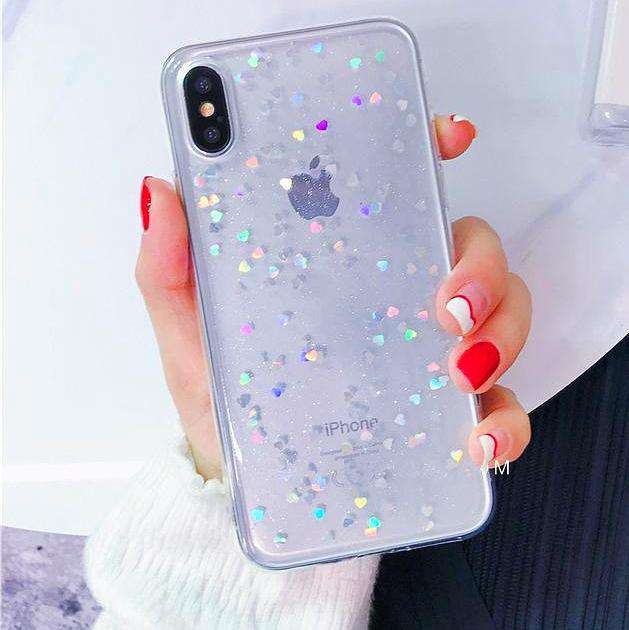 Bling Glitter Hearts Case iPhone cover – JustAndBest India