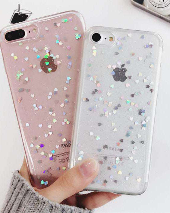 Bling Glitter Hearts Cover for iPhone 11