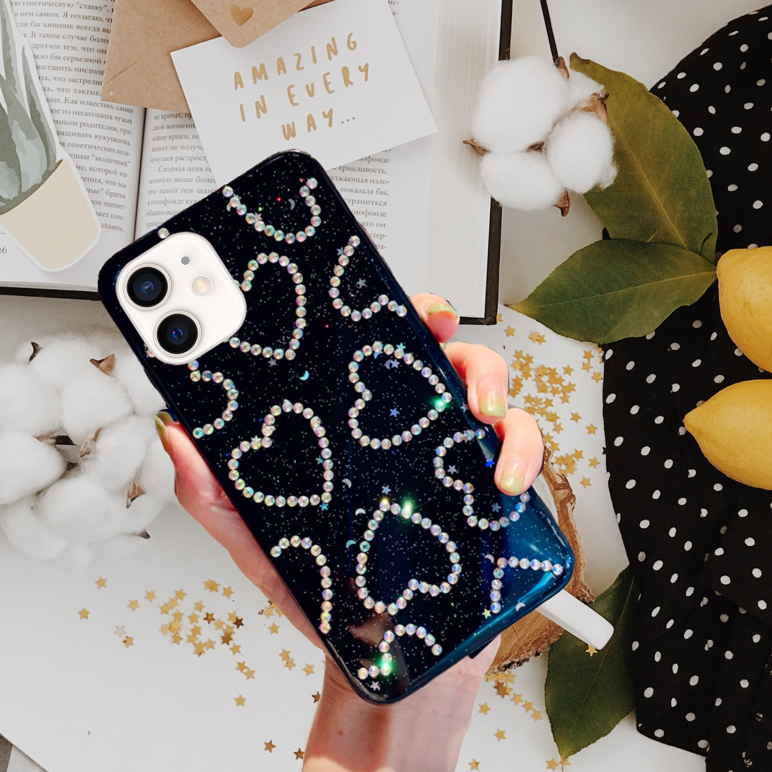 Bling Glitter Rhinestones Heart Luxury Case iPhone cover – JustAndBest India