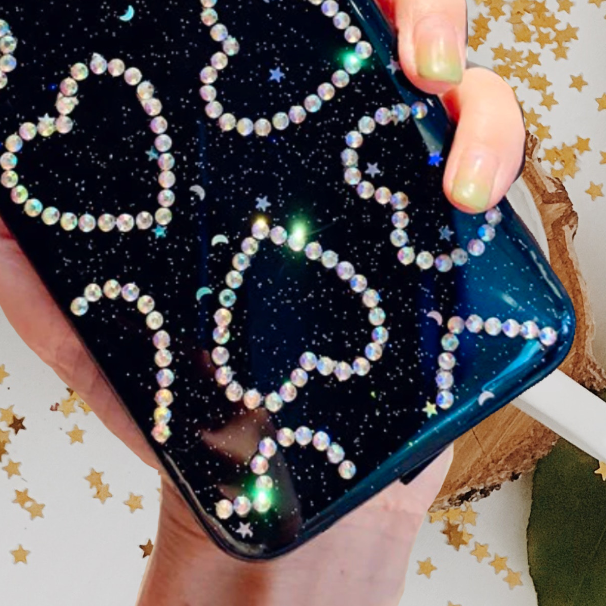 Bling Glitter Rhinestones Heart Luxury Case iPhone cover – JustAndBest India