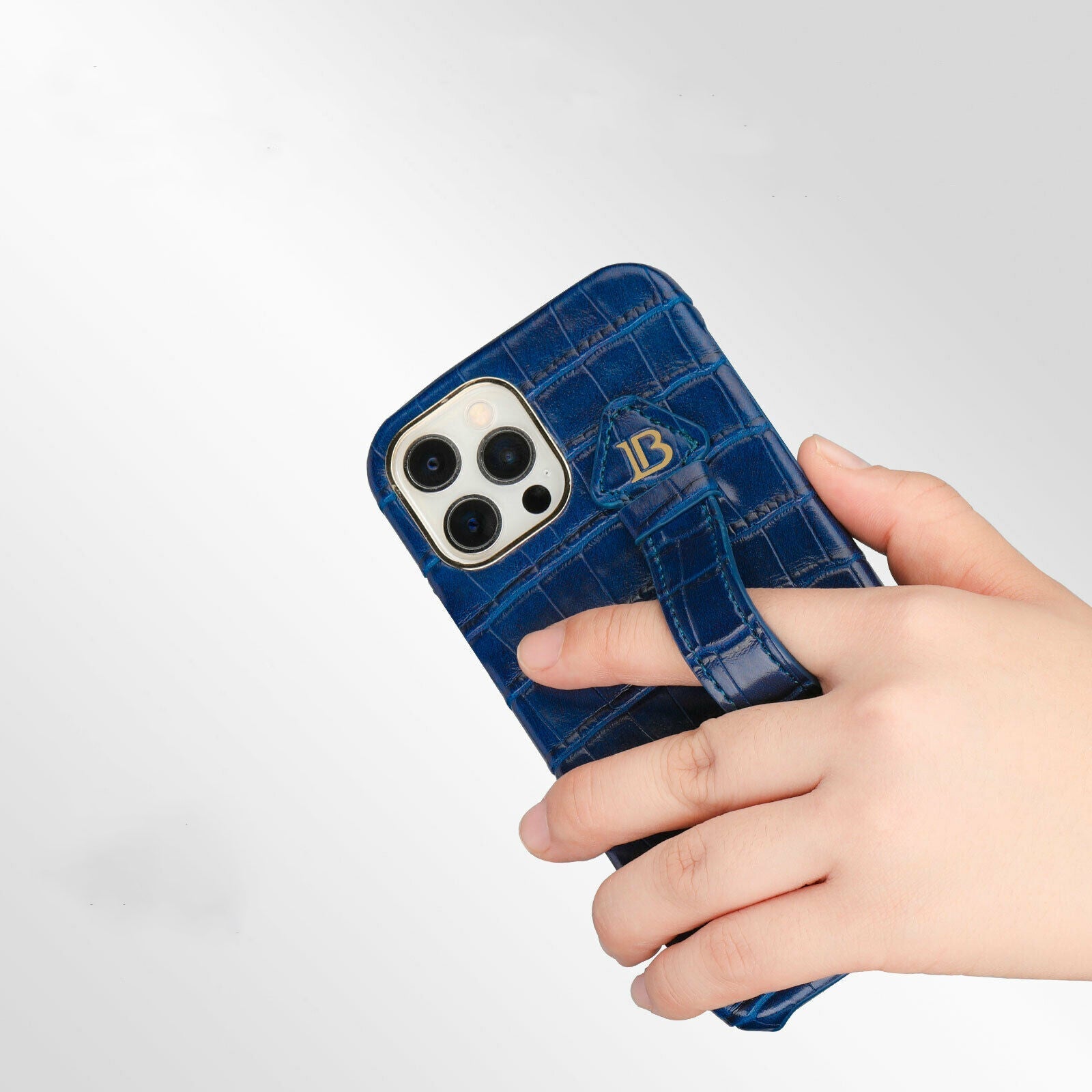 Blue Croco Pattern Leather Luxury Case iPhone cover – JustAndBest India