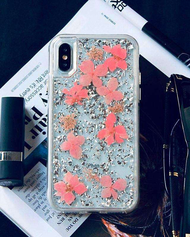 Chic Flower Silver Foil Case for iphone in India