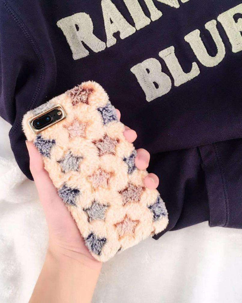 Stars Fur Case for iPhone XS / X