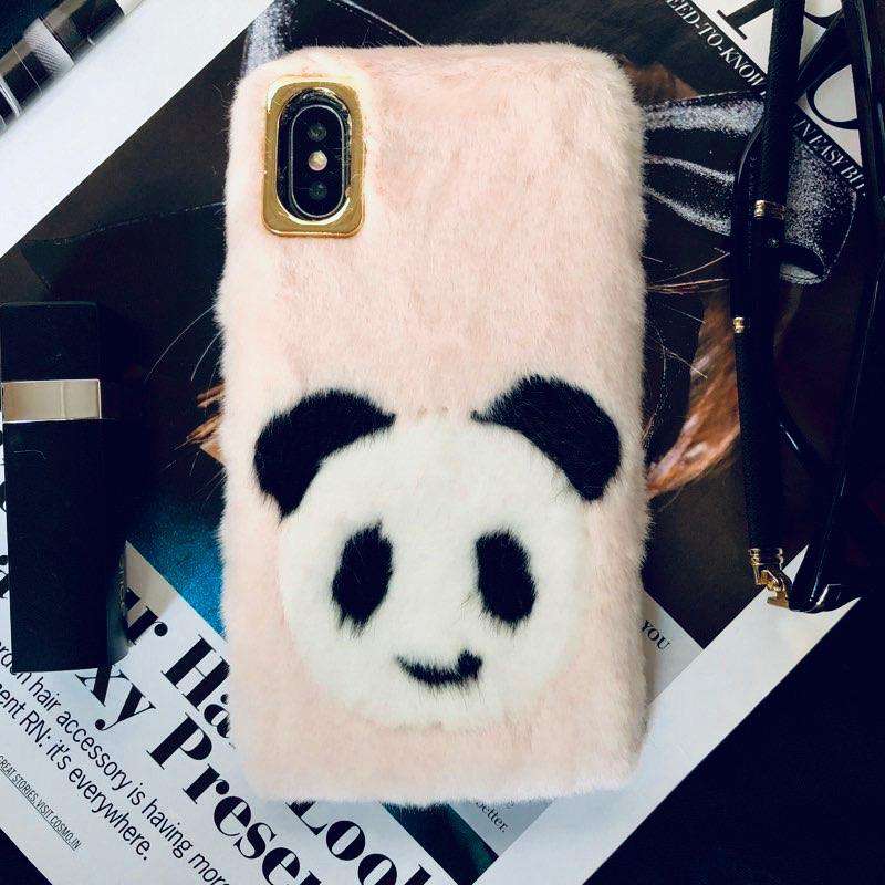 Cute Panda Cosy Fur Luxury Case