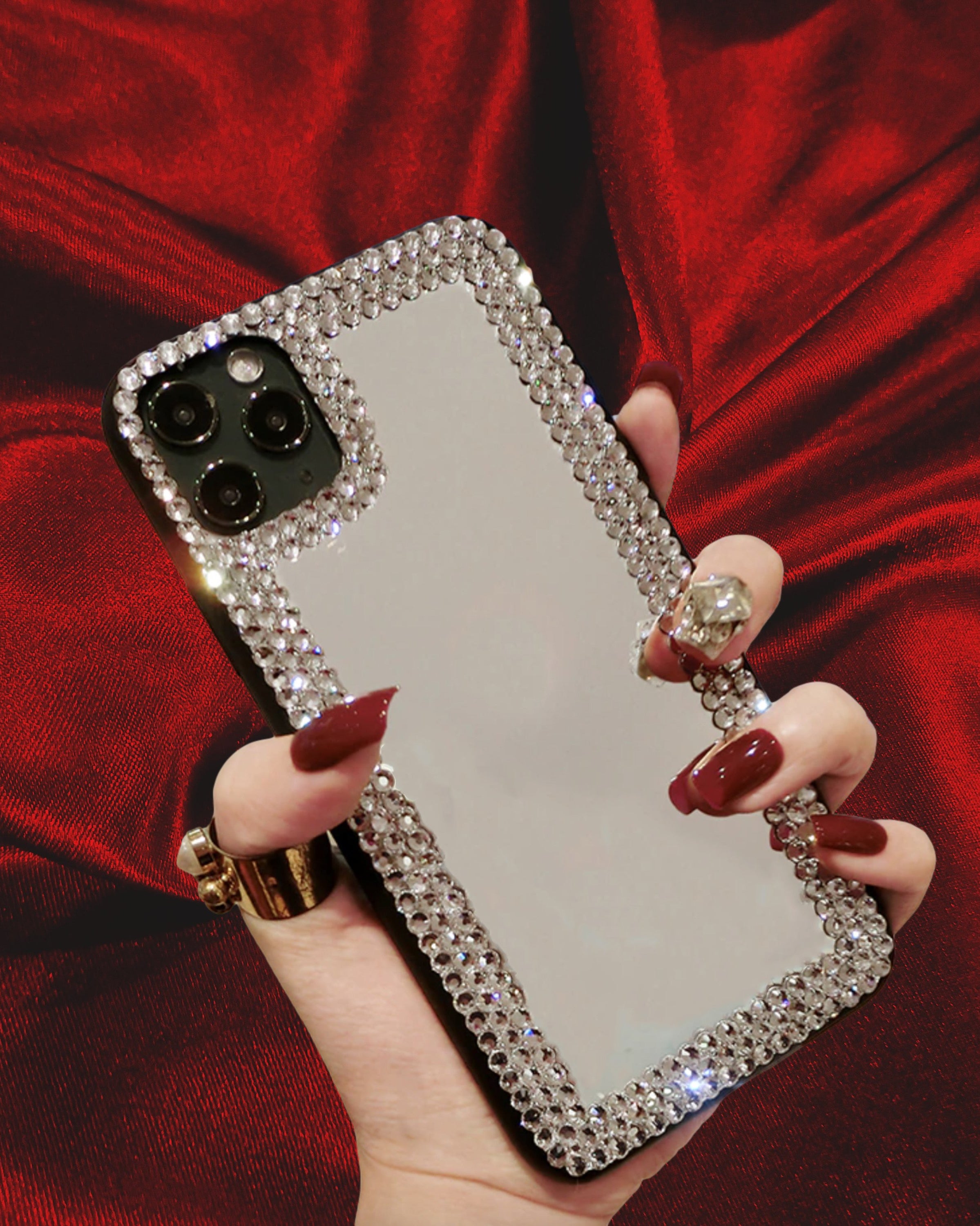 Diamond Rhinestones Mirror Case