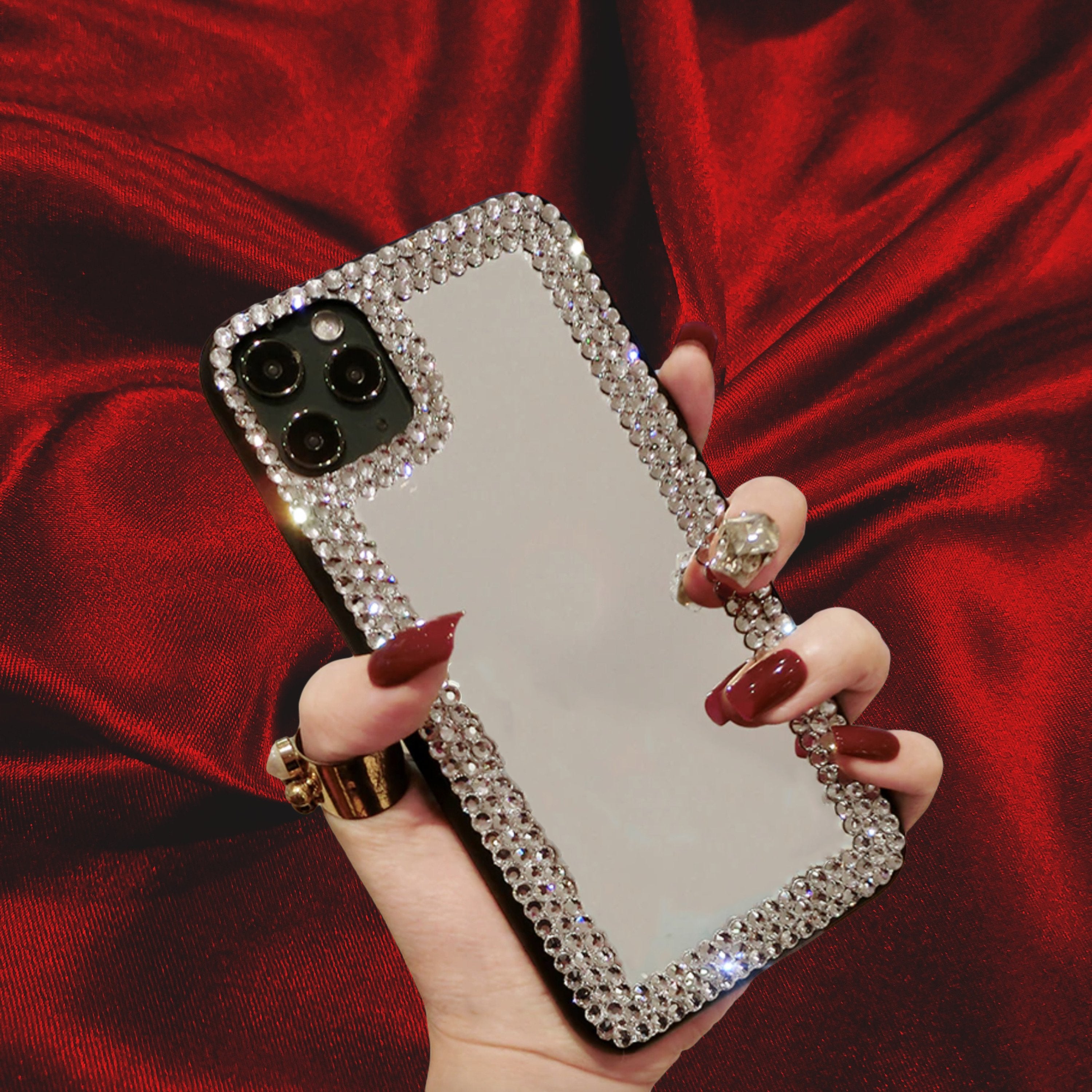Diamond Rhinestones Mirror Case