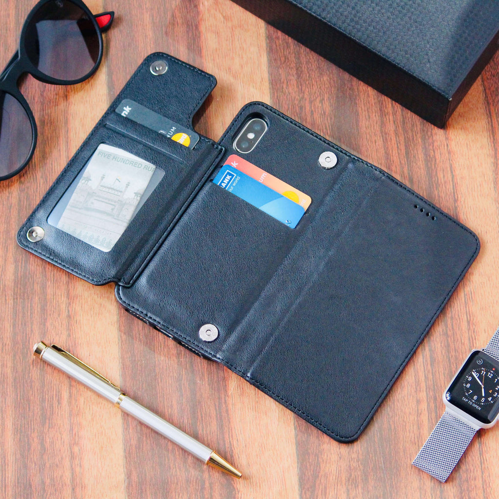 Double Flip Wallet Style Premium Leather Luxury Case iPhone XS / X