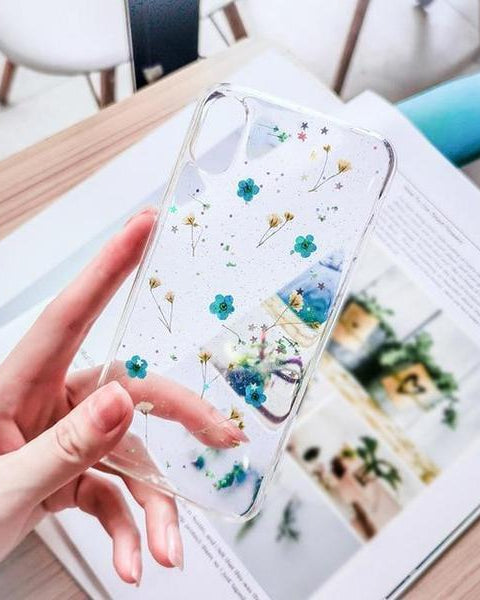 Dried Flowers Glitter Case for iPhone 13