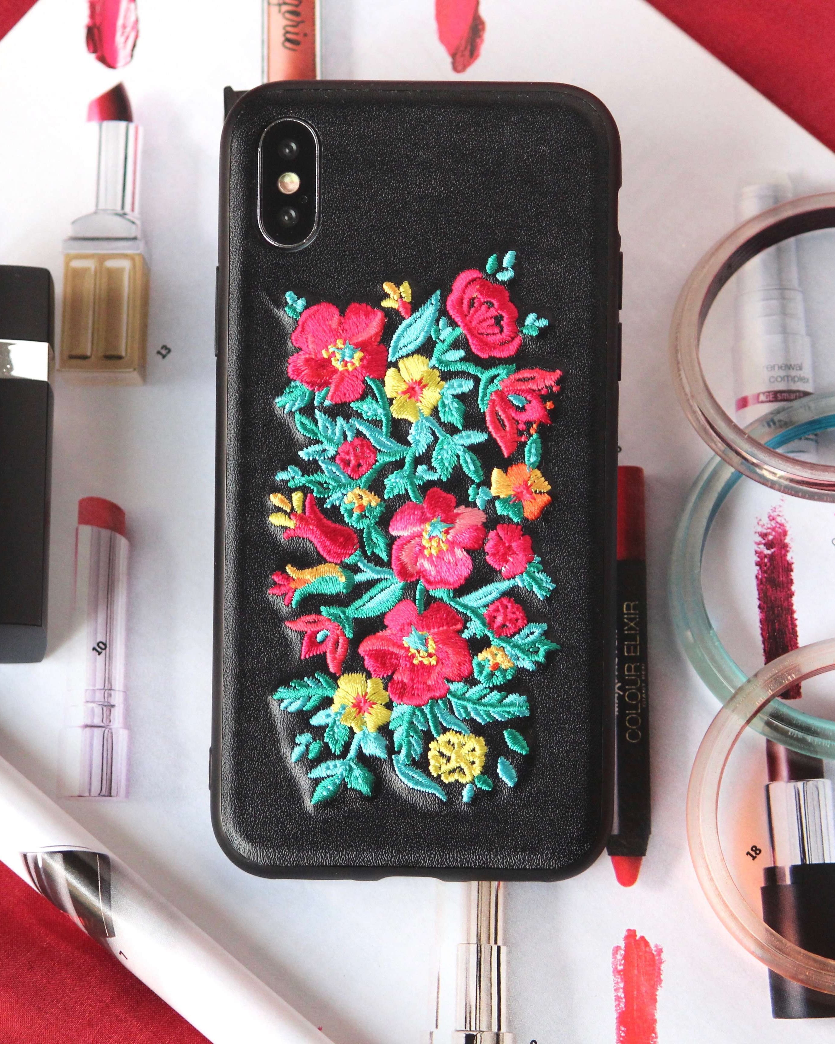 Elegant Floral Embroidery Case for iphone