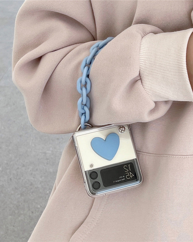 Cute Heart Bracelet Case for Samsung Z Flip 4