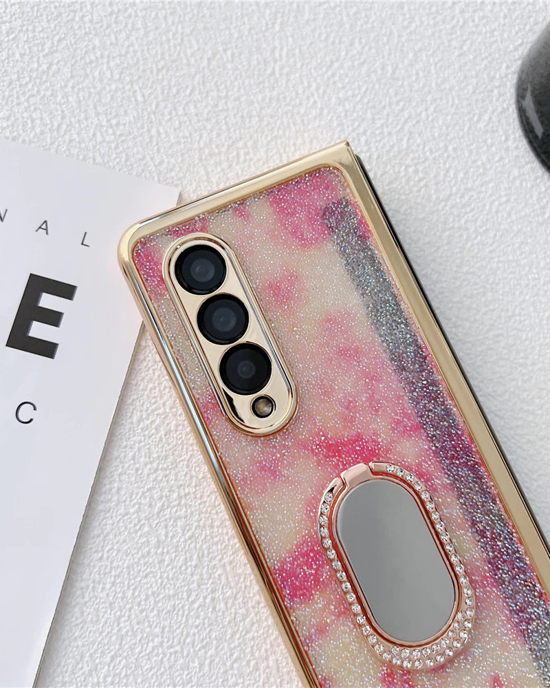 Bling Gradient Ring Holder Samsung Z Fold 4 Cover