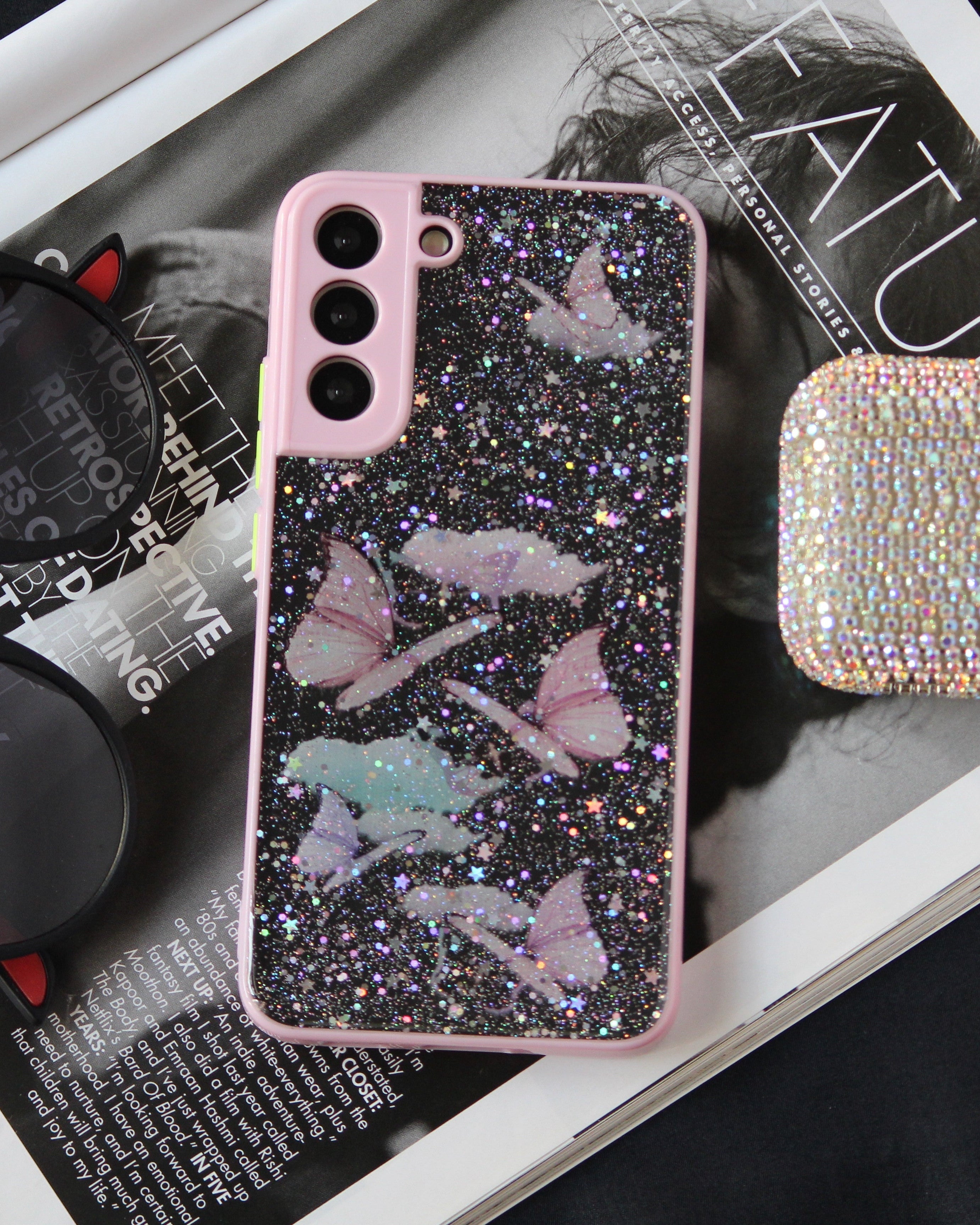 Butterfly Glitter Transparent Cover iPhone cover – JustAndBest India
