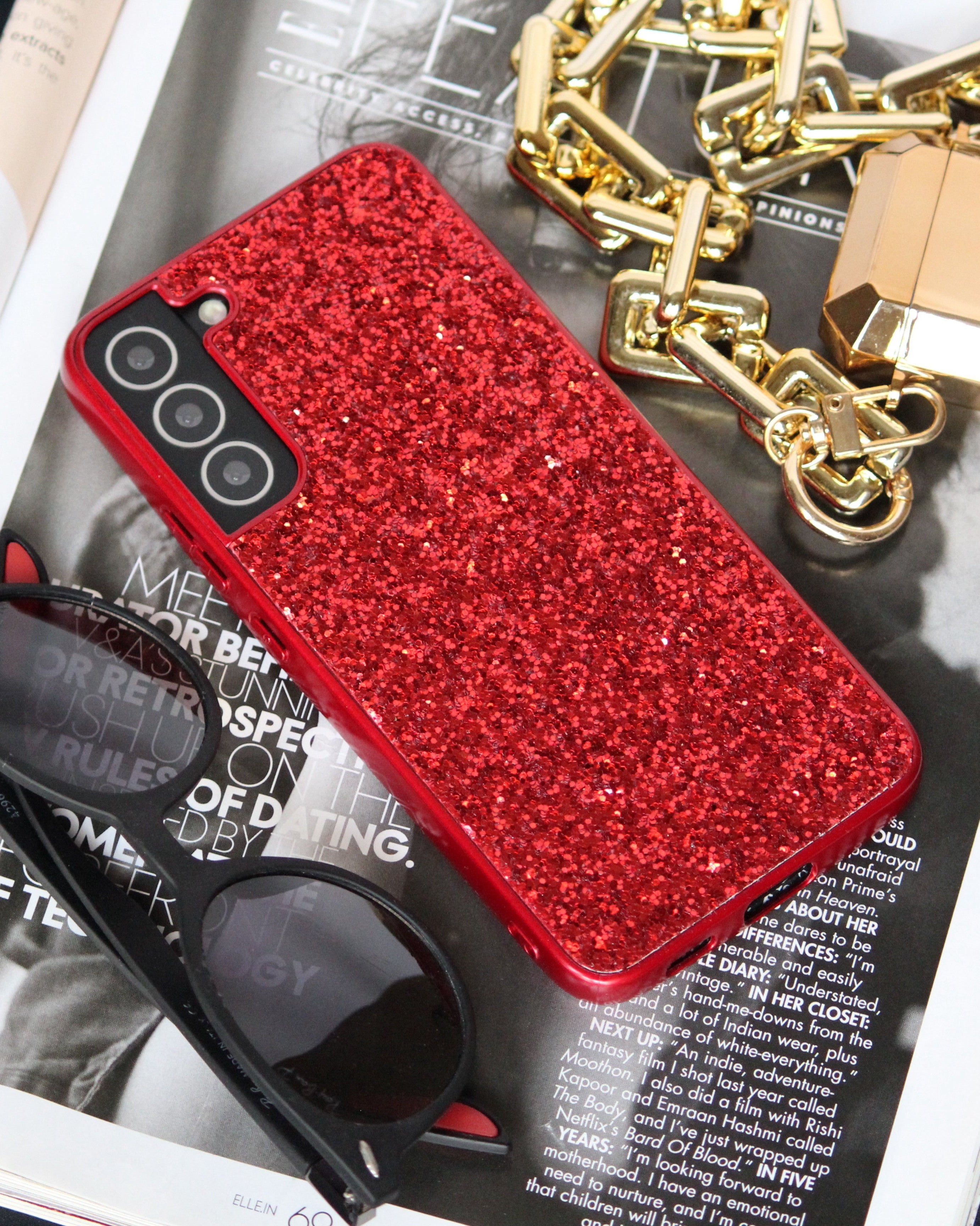 Red Glitter Bling Sequin Cover iPhone cover – JustAndBest India