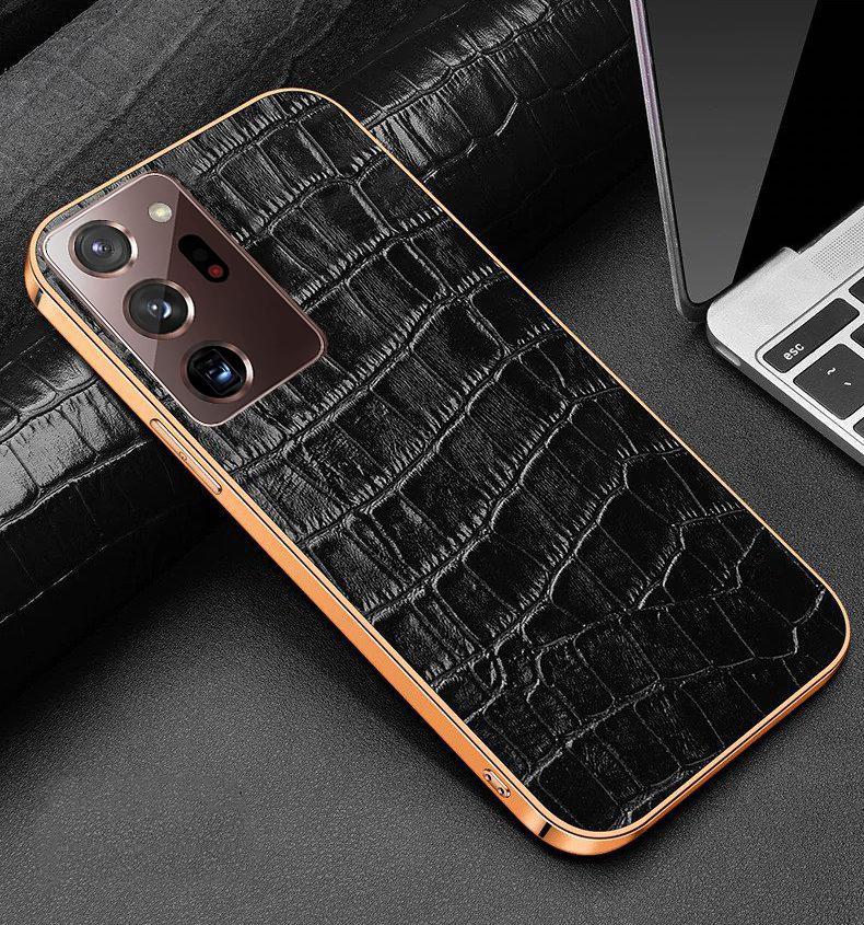Gold Electroplated Premium Leather Luxury Samsung note 20 Ultra Case