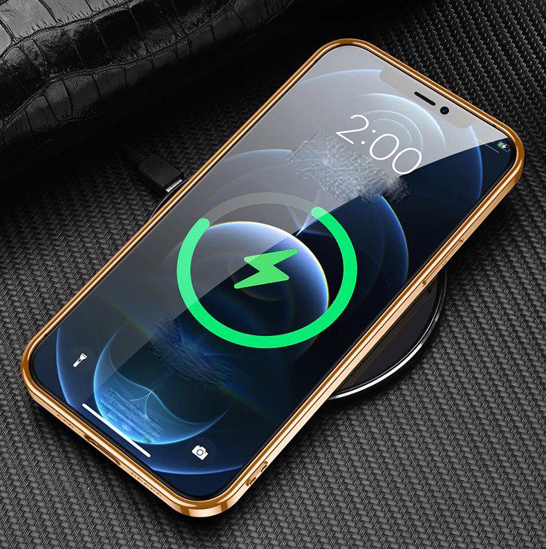 Gold Electroplated Premium Leather Luxury Case iPhone cover – JustAndBest India