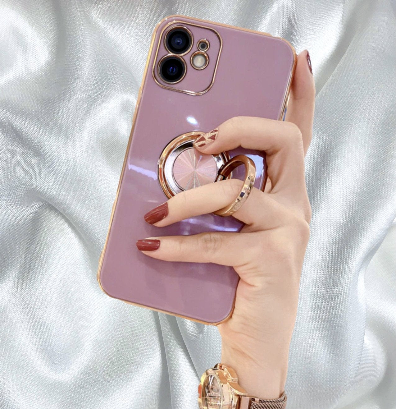 Gold Electroplated Ring Holder Cover – phone accessory by JustAndBest India