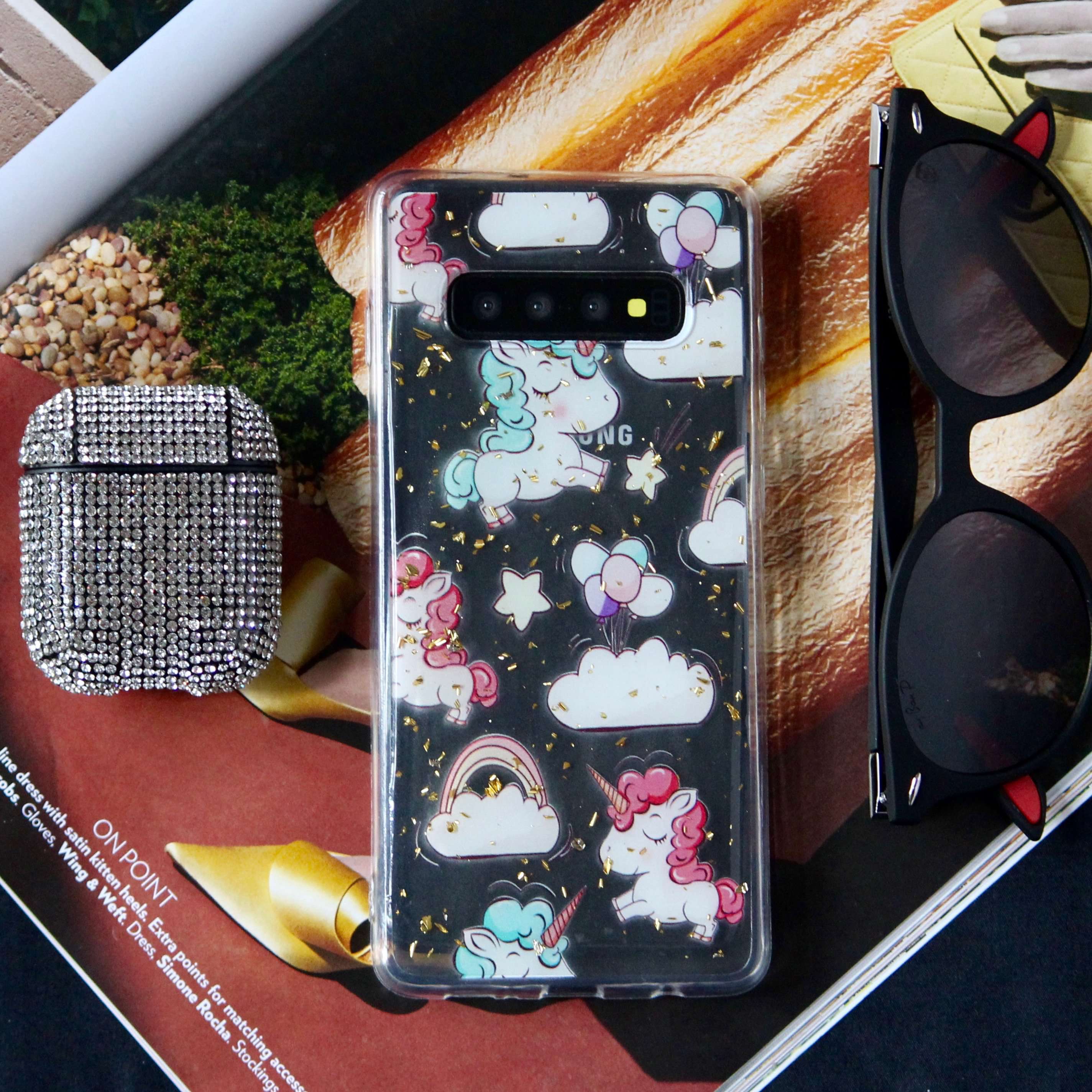 Gold Foil Cute Unicorn Transparent Cover iPhone cover – JustAndBest India