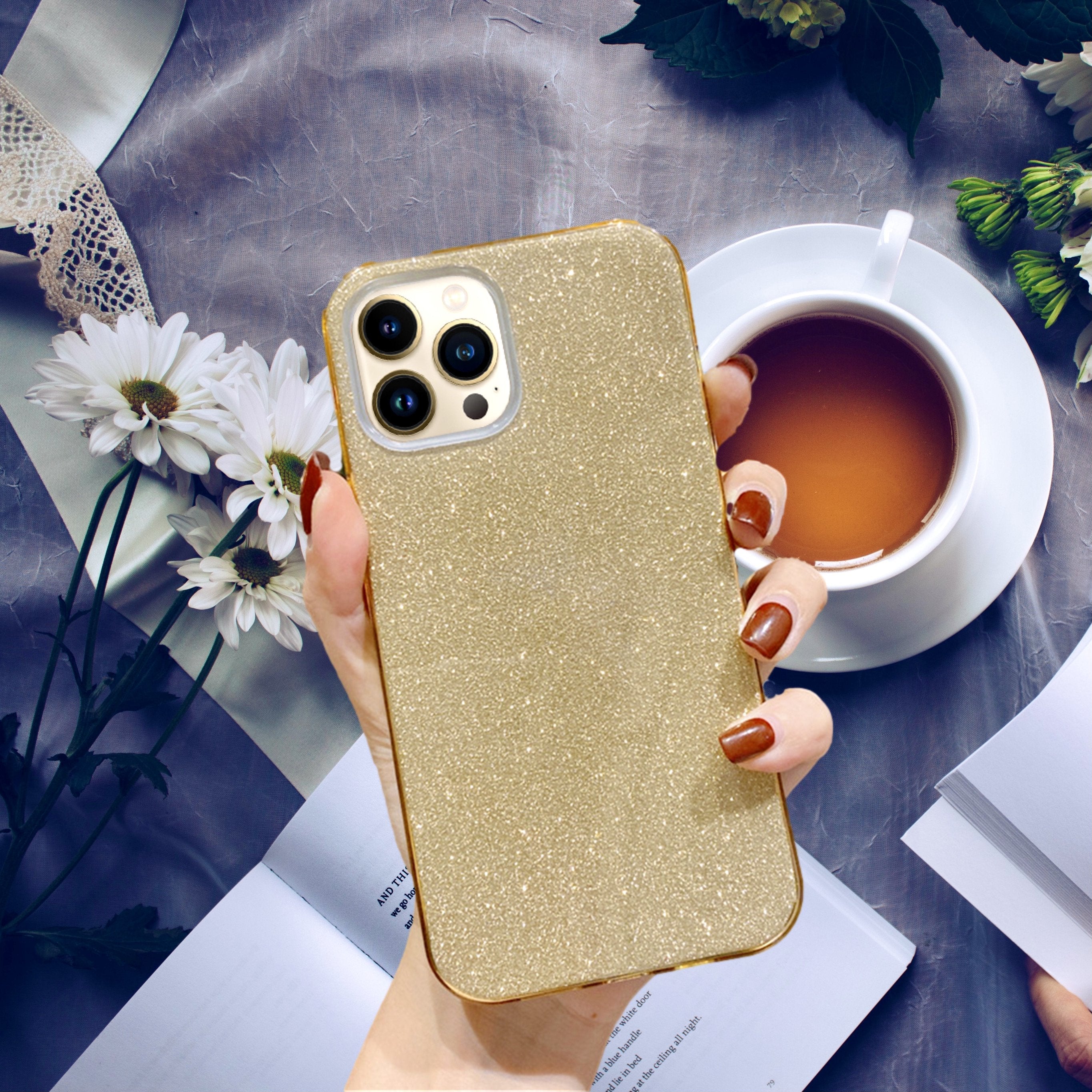 Bling Shining Gold Glitter Cover iPhone cover – JustAndBest India