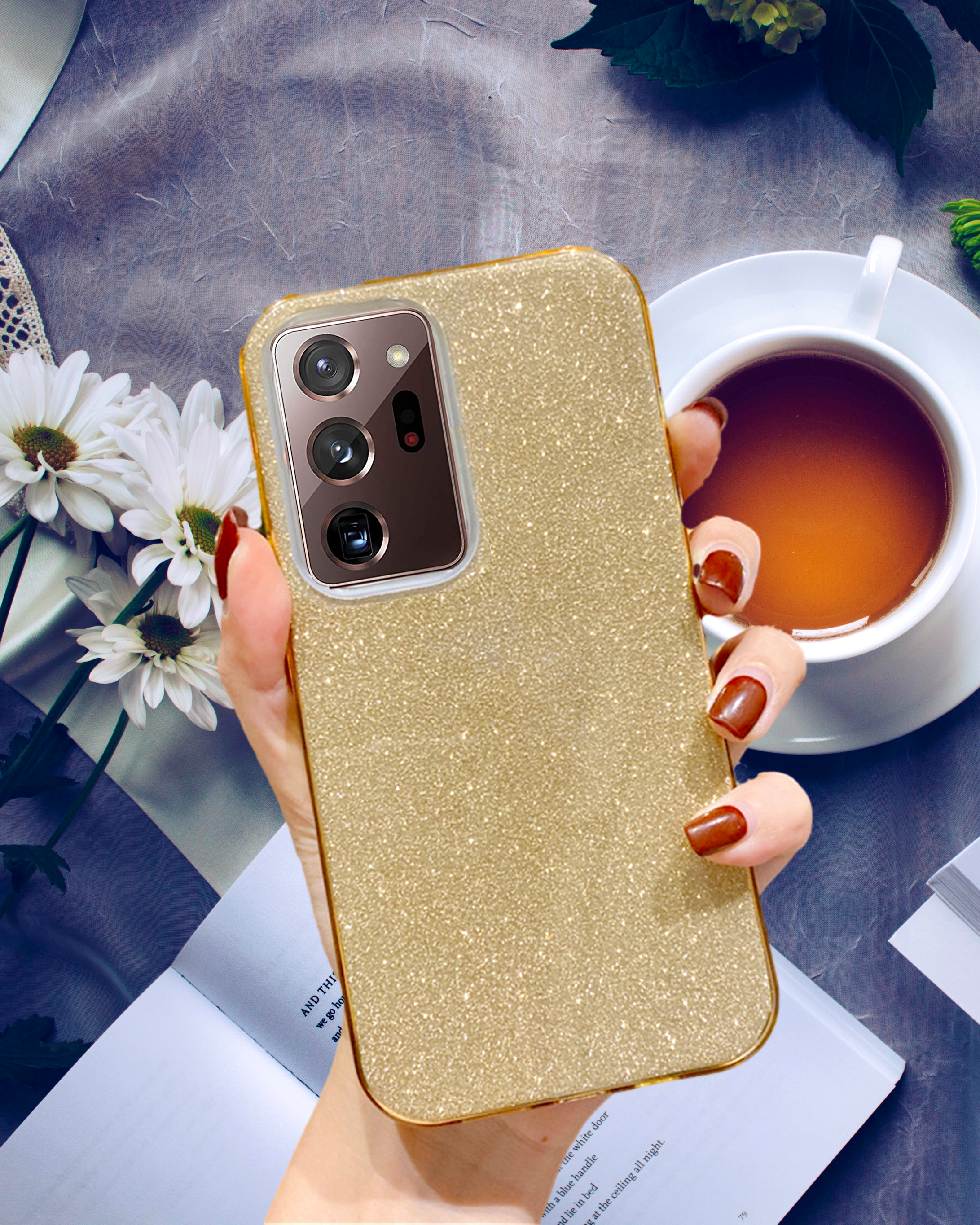 Gold Glitter Samsung Note 20 cover