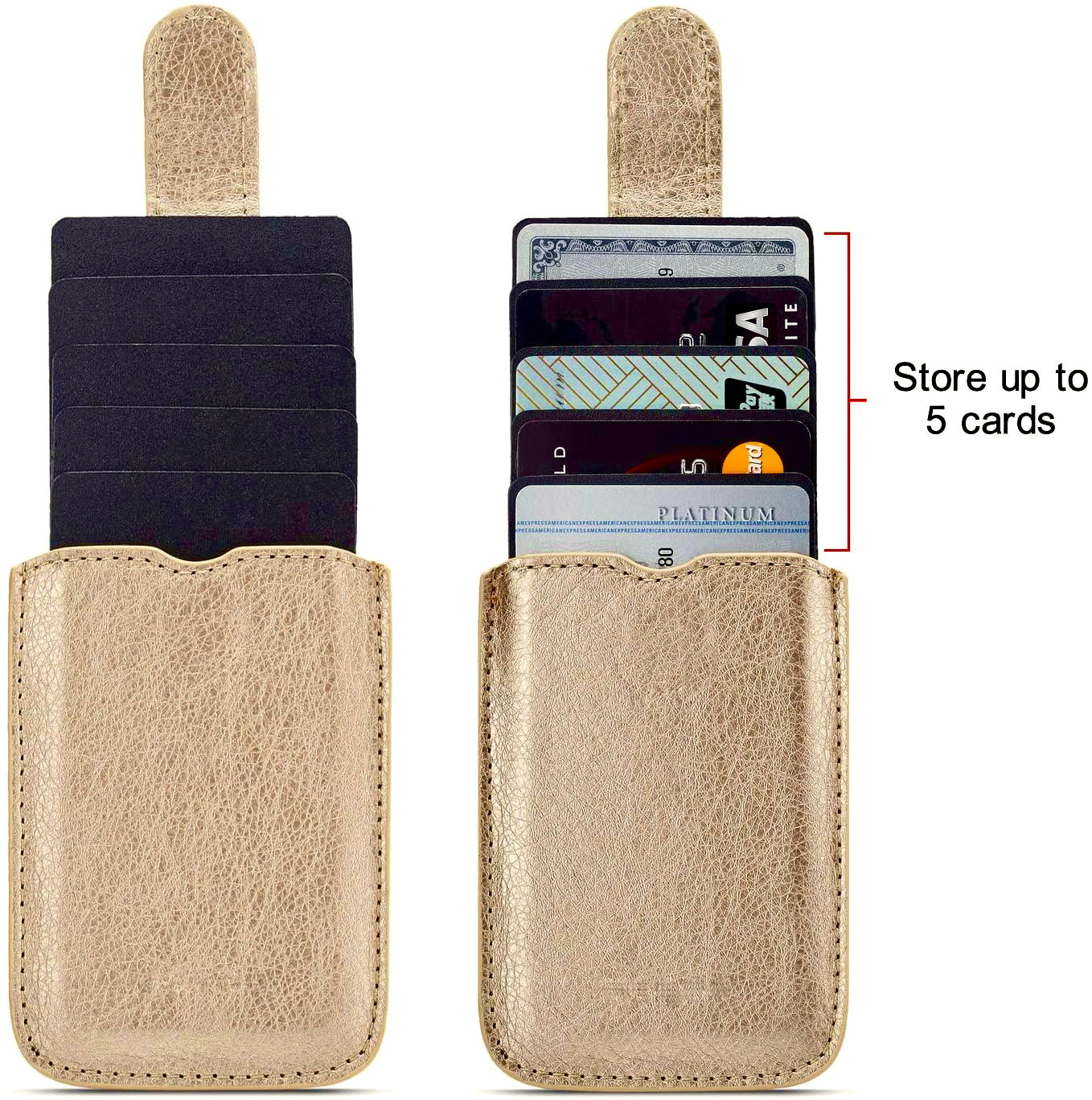Gold Multi Card Holder Leather Premium Phone Wallet – phone accessory by JustAndBest India