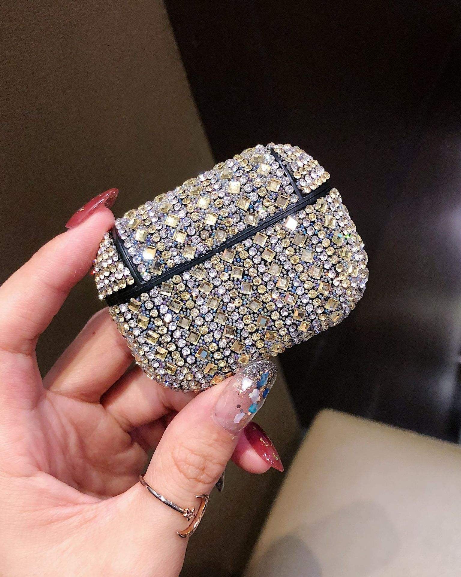 Gold & Silver Mirror Rhinestones Luxury AirPods Cover