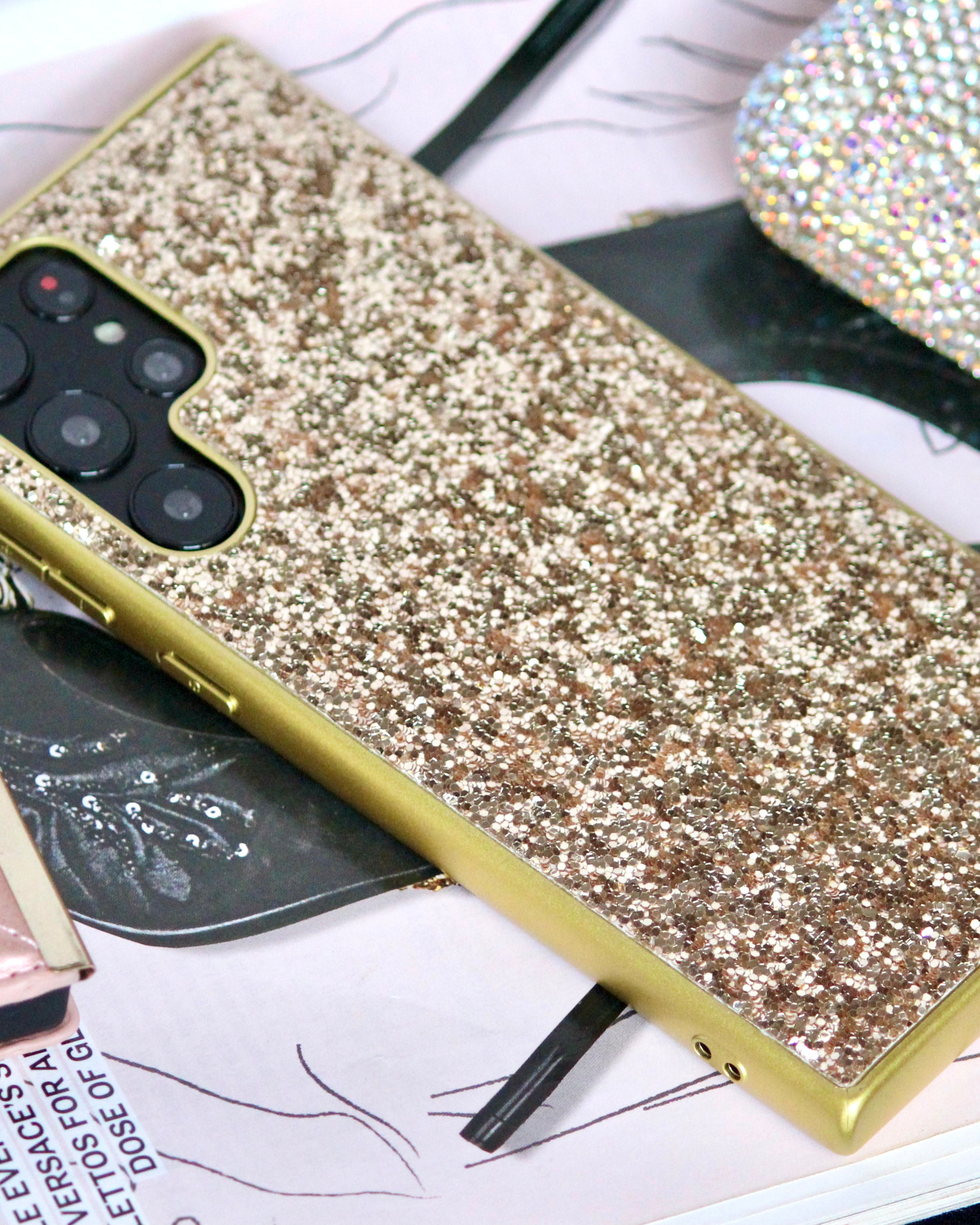 gold glitter s22 cover