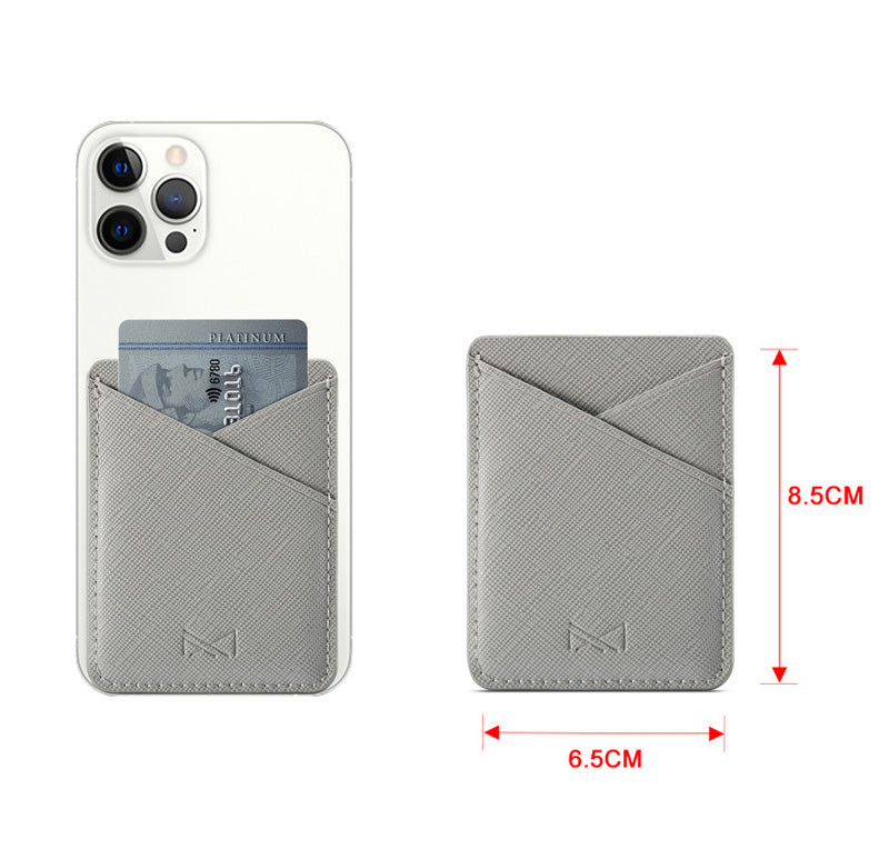 Grey Dual Card Holder Leather Phone Wallet – phone accessory by JustAndBest India
