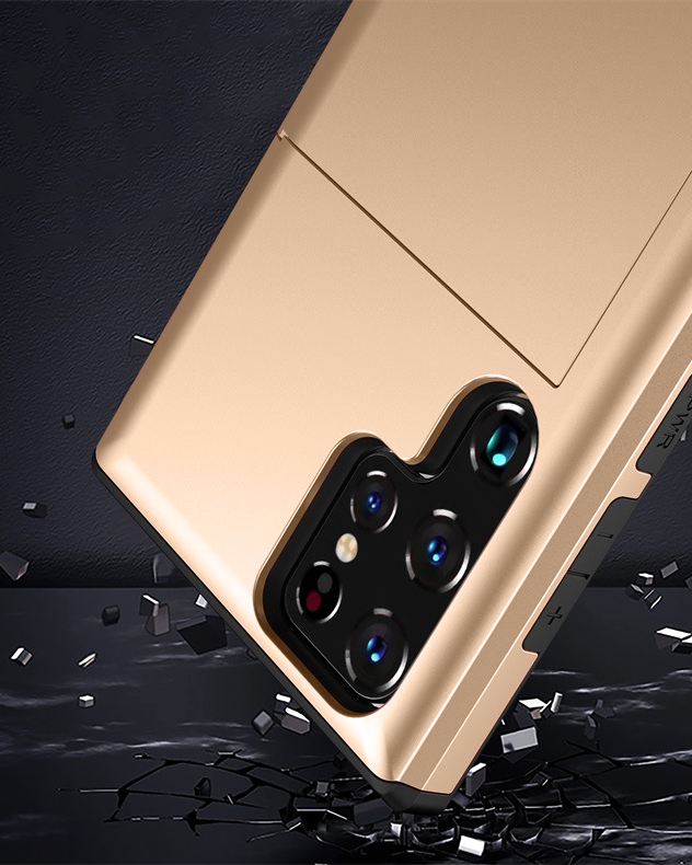 Gold Dual Layer Card Holder Shockproof Case – phone accessory by JustAndBest India