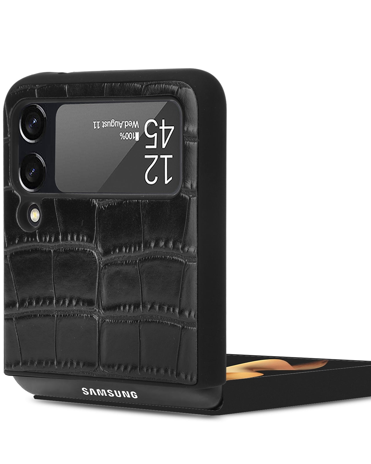 Croco Pattern Black Leather Luxury Case iPhone cover – JustAndBest India