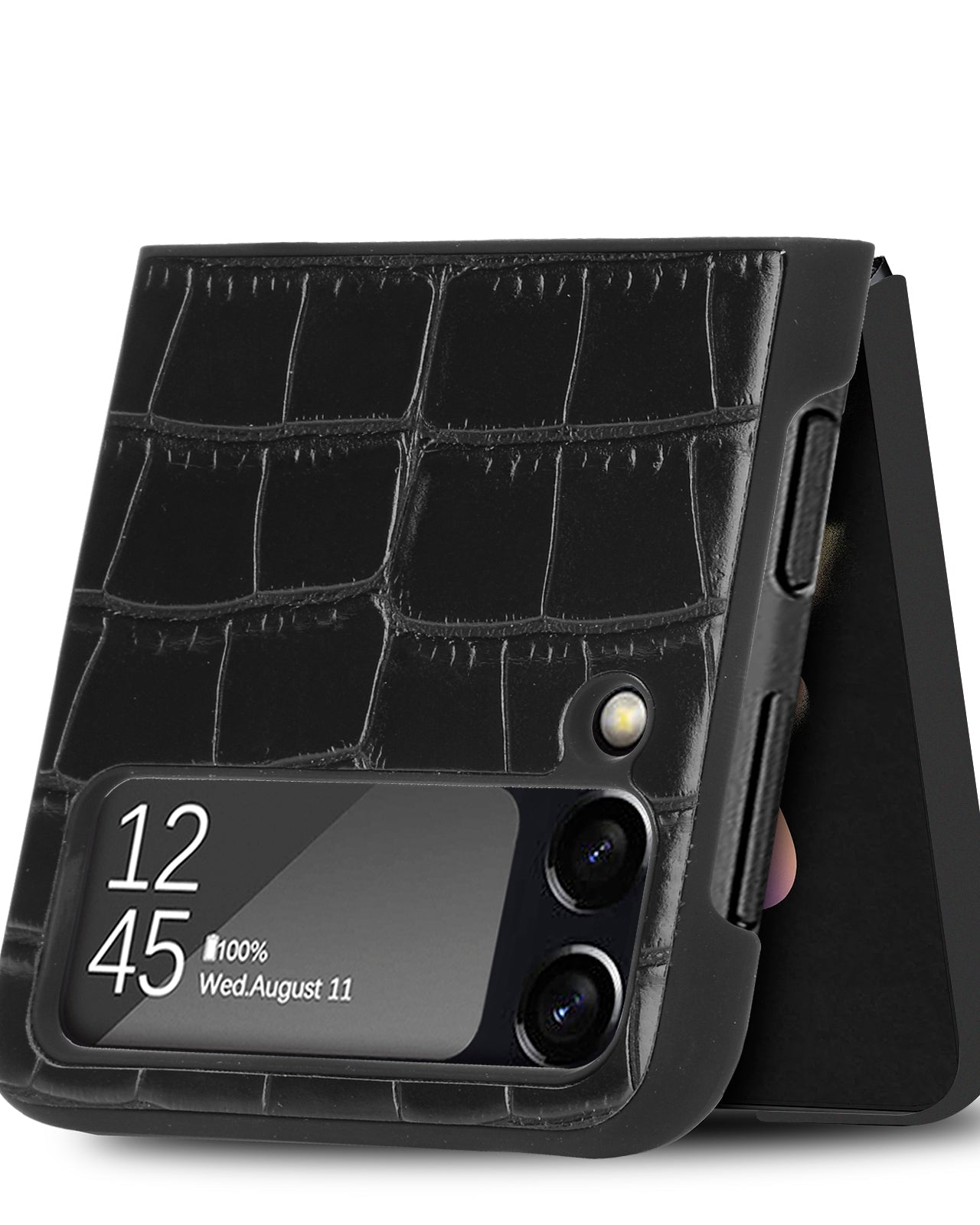 Croco Pattern Black Leather Luxury Case iPhone cover – JustAndBest India